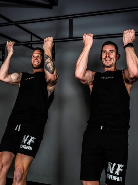 men in neverfail clothing working out