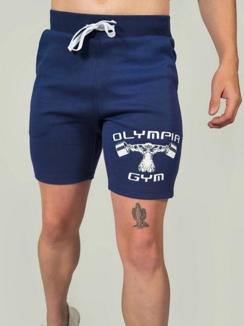 man in olympia gym shorts